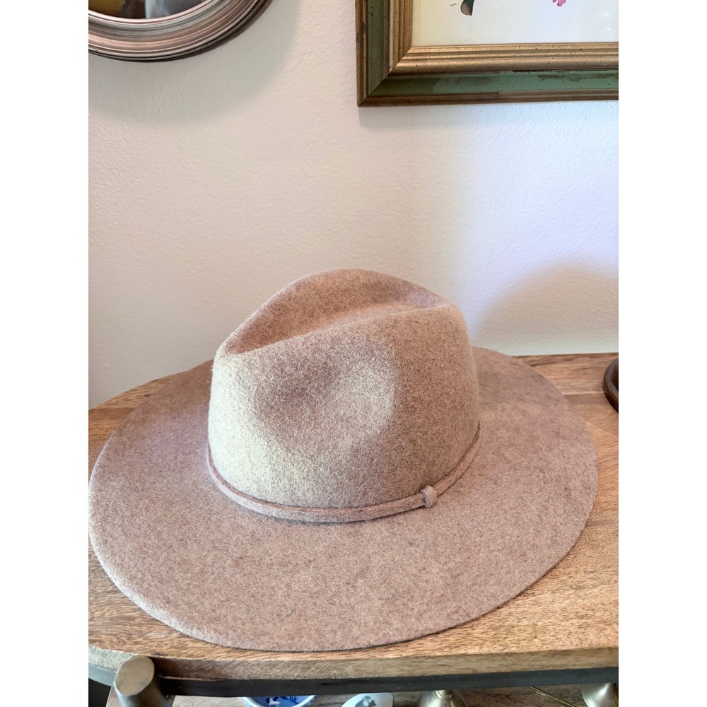 J.Crew Wool Felt Rancher Hat Beige Wide Brim Fedora Womens S M